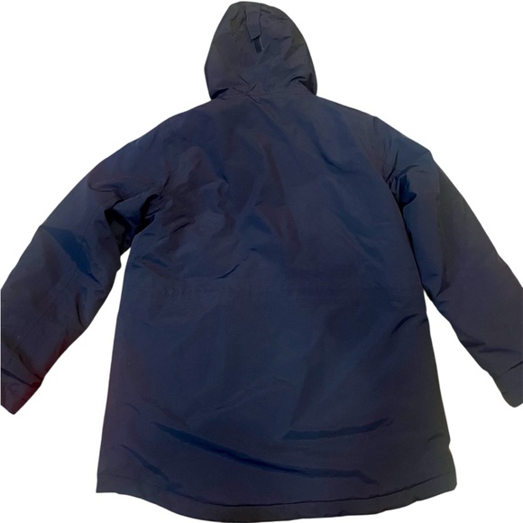 Lands End Navy Squall Parka Hooded with teal zip out puffy liner Large Husky - Picture 5 of 5